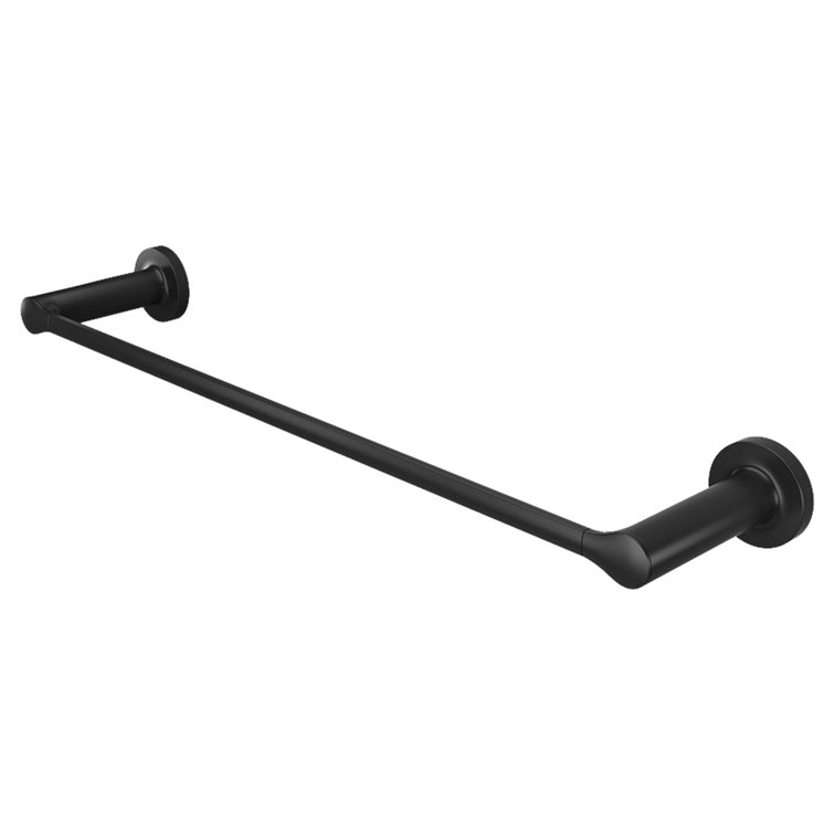 Matte Black 24-Inch Wall Mounted Metal Towel Bar