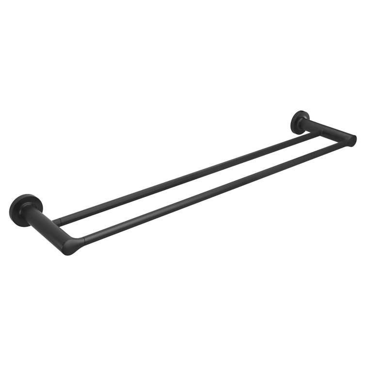 Matte Black 24-Inch Wall Mounted Double Towel Bar