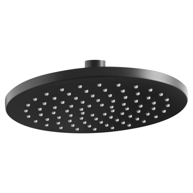 Matte Black 8-Inch Round Wall Mounted Rain Shower Head