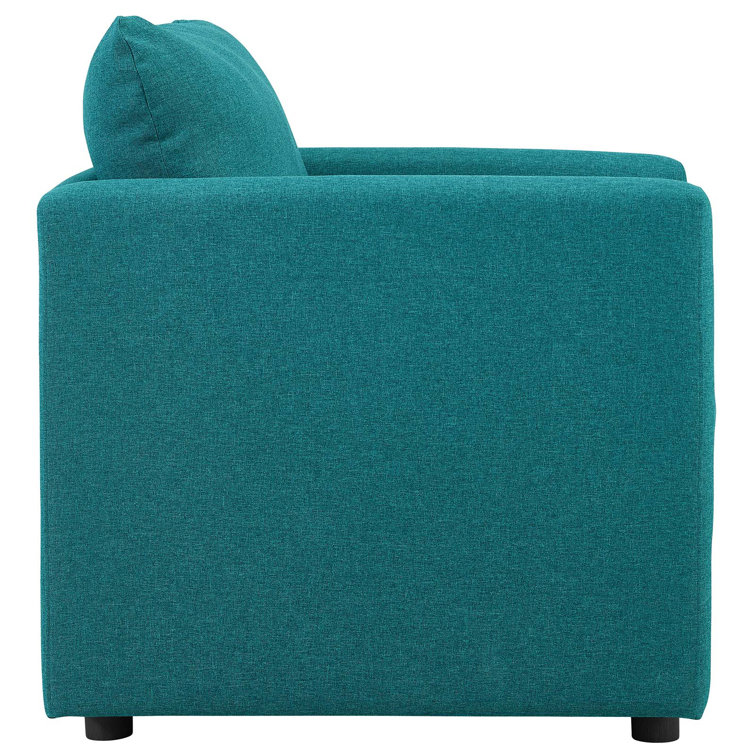Teal Spot Upholstered Wood Accent Chair with Dense Foam Padding