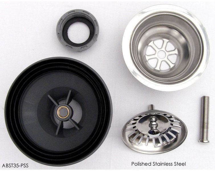 Polished Stainless Steel 3.5'' Basket Strainer Drain