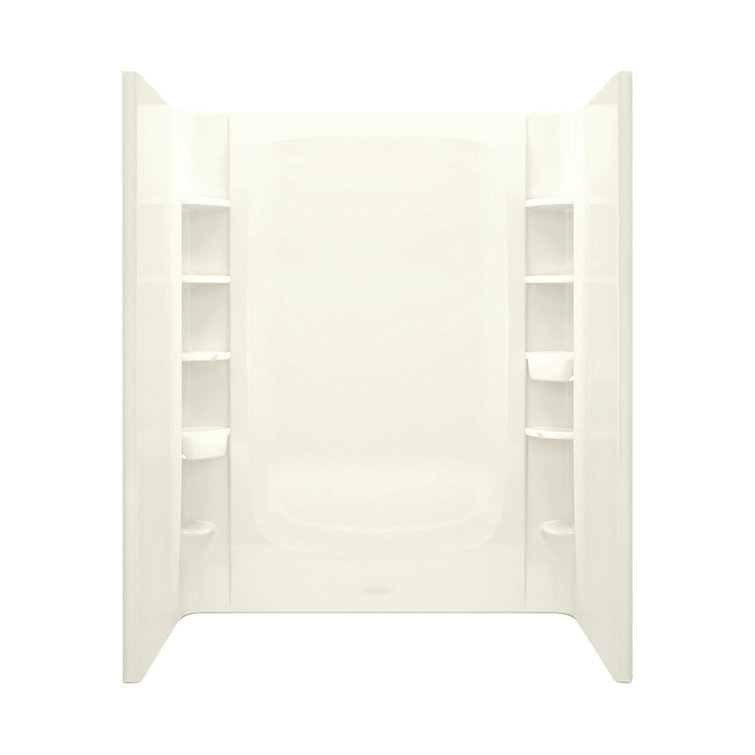 60" Frameless Rectangle Sliding Shower Kit with Clear Tempered Glass and Brushed Nickel Hardware