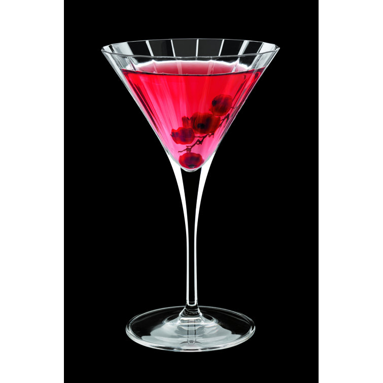 Clear Ribbed Break Resistant Martini Glass Set of Four