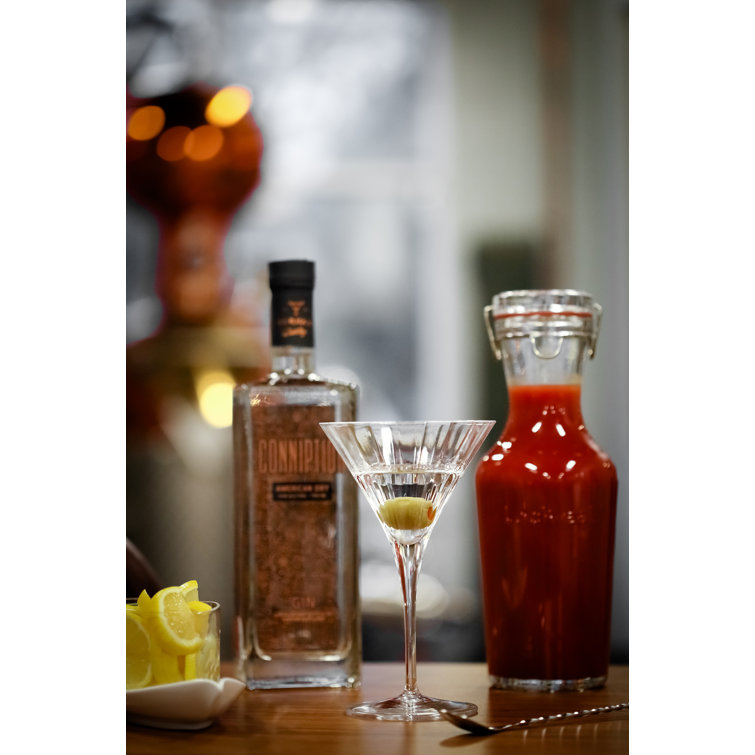 Clear Ribbed Break Resistant Martini Glass Set of Four