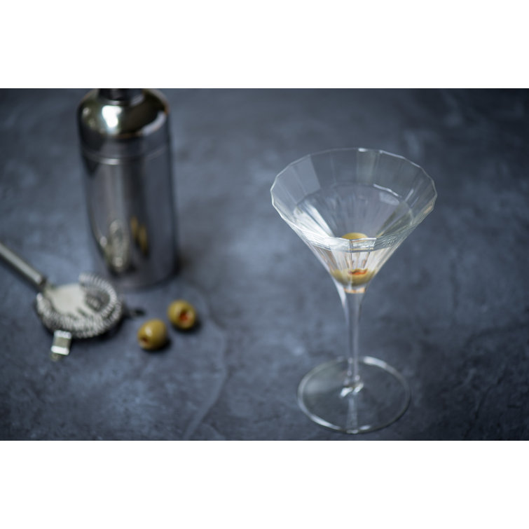 Clear Ribbed Break Resistant Martini Glass Set of Four