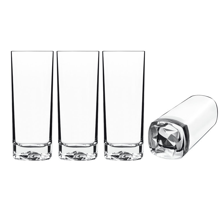 Luigi Bormioli Clear Glass 15 oz Beverage Drinking Glasses Set of 4