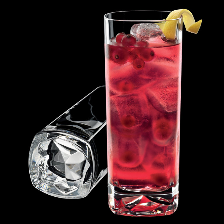 Luigi Bormioli Clear Glass 15 oz Beverage Drinking Glasses Set of 4