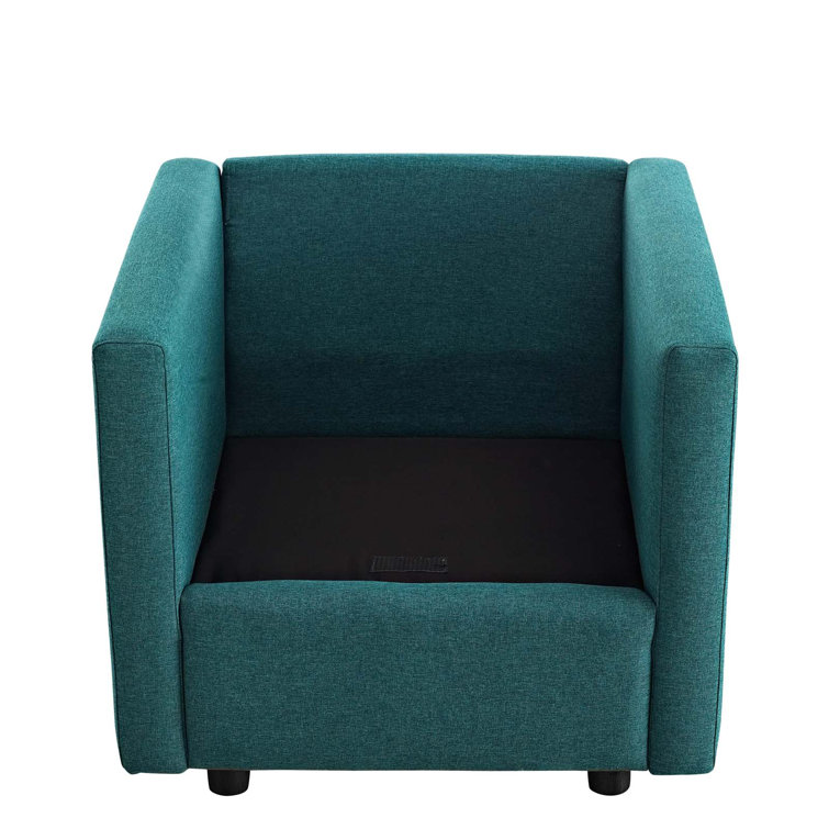 Teal Spot Upholstered Wood Accent Chair with Dense Foam Padding
