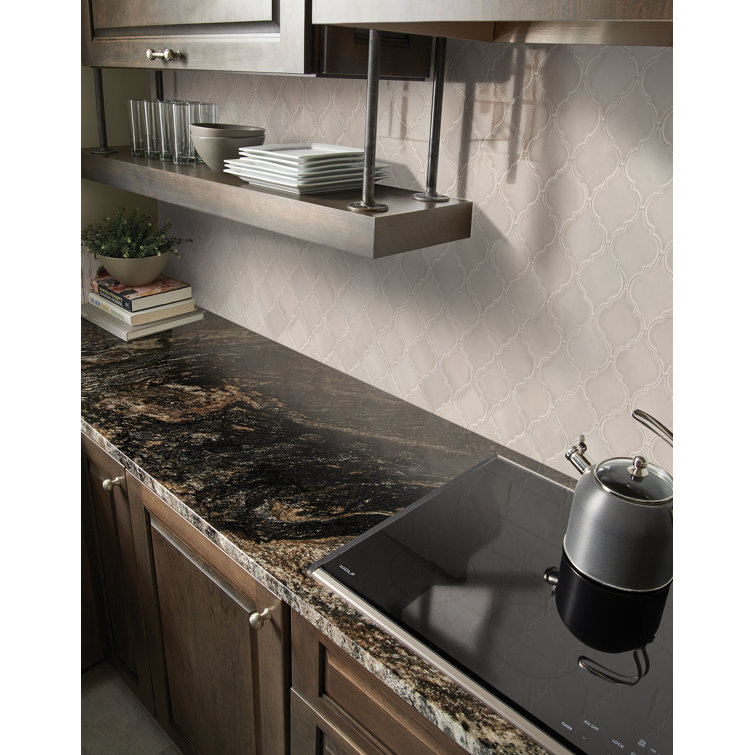 Portico Pearl Light Beige Ceramic Arabesque Mosaic Tile