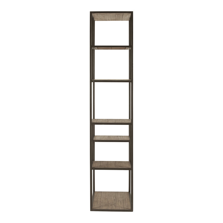 Rothwell Black and Brown Reclaimed Pine Industrial Bookshelf