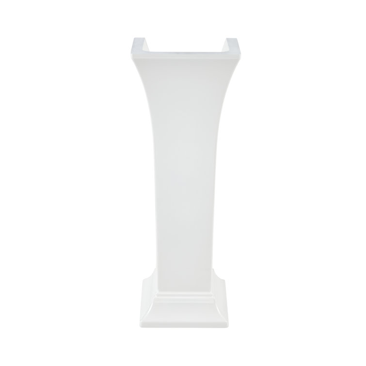 White Fine Fireclay Pedestal Sink Leg with Crown Molding