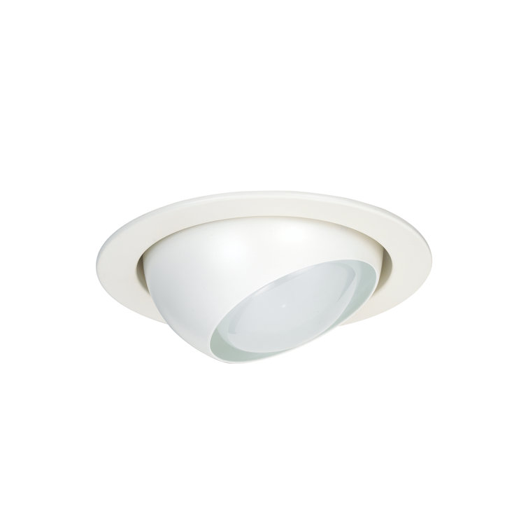 4'' White Glass Adjustable Recessed Trim