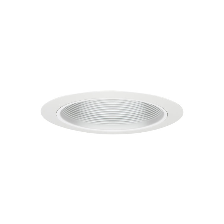 White 6-Inch Steel Baffle Recessed Lighting Trim