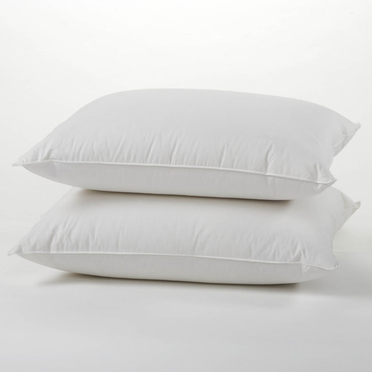 Queen Size White Organic Cotton Feather Down Pillow