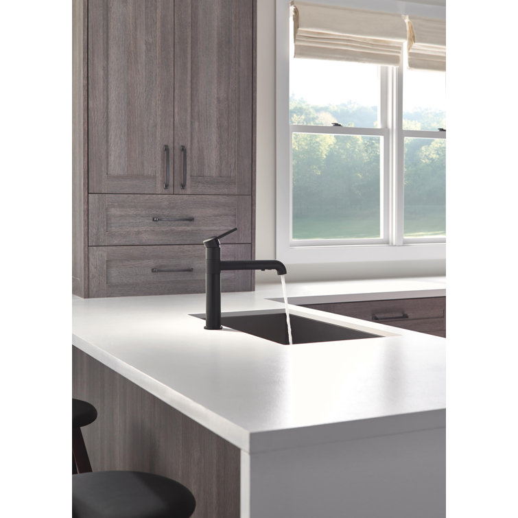 Matte Black Stainless Steel Pull-Out Spray Kitchen Faucet