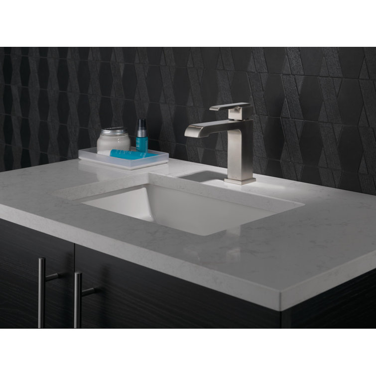 Ara Brushed Nickel Single Handle Bathroom Faucet with Drain Assembly