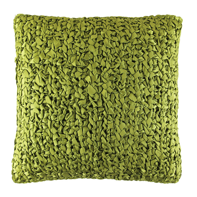 Moss Green Ribbon Knit 20"x20" Throw Pillow