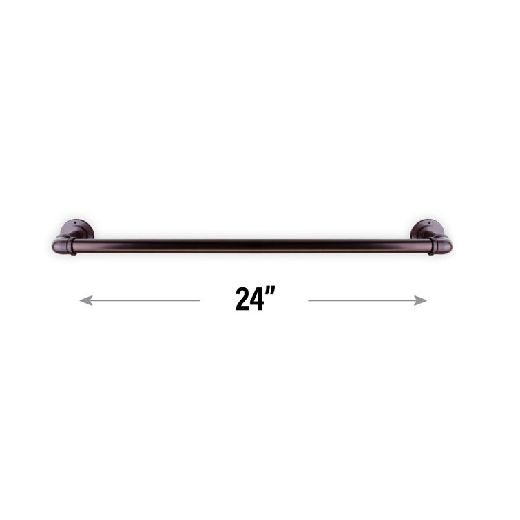 24-Inch Antique Bronze Industrial Wall Mounted Towel Bar