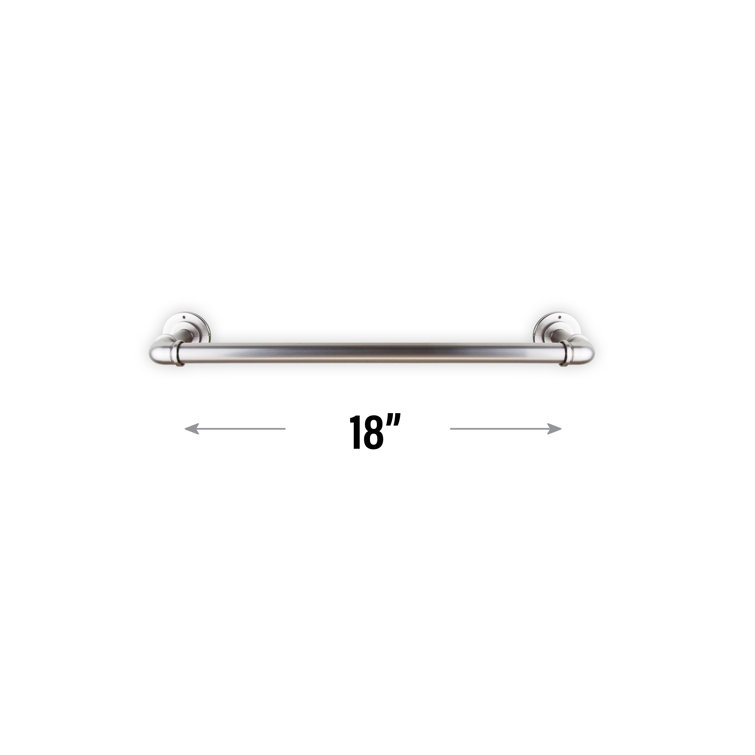 Satin Nickel 18'' Industrial Pipe Closet Rod