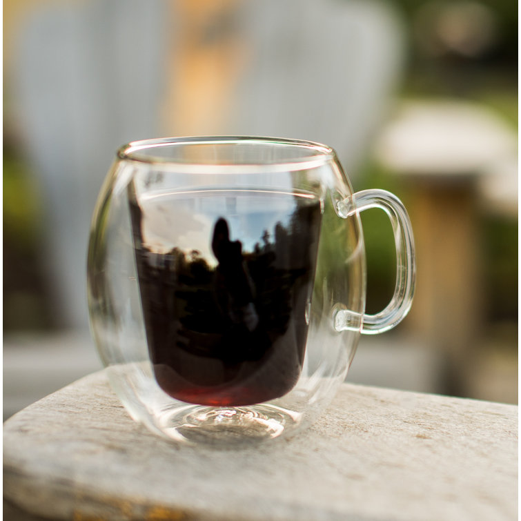 Luigi Bormioli Double-Walled Clear Glass Coffee Mug Set
