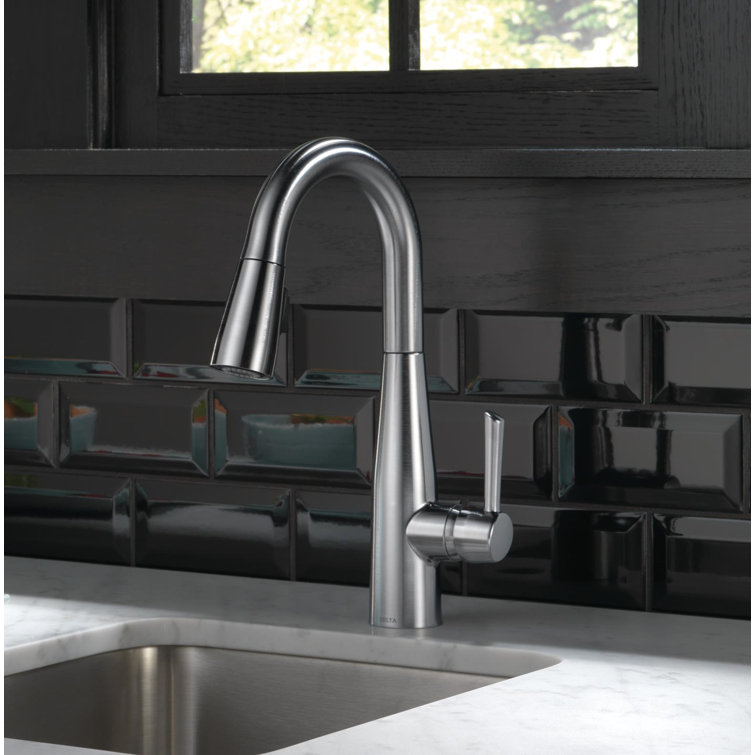 Arctic Stainless Transitional Pull-Out Spray Kitchen Faucet
