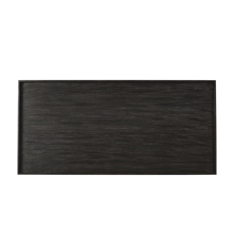Transitional Mangrove Brown & Brushed Nickel Coffee Table 67"