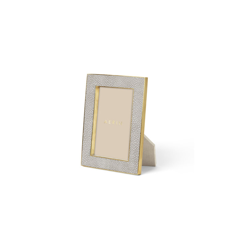 Gray Shagreen 8x10 Frame with Gold Embellishments