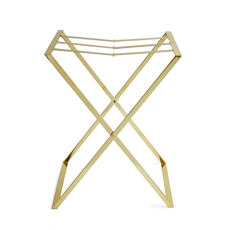 Gold Brass Butler Tray Stand for Serving