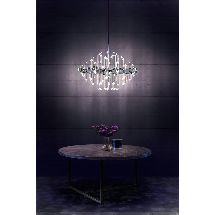Elysian 16" Chrome Crystal LED Geometric Island Chandelier