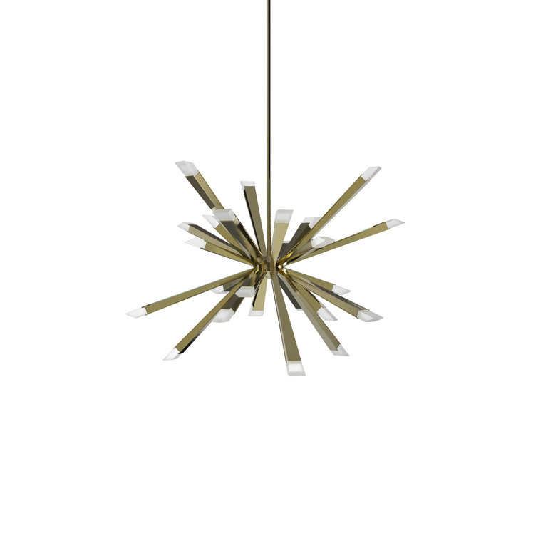 Brushed Brass Chrome Sputnik LED Chandelier