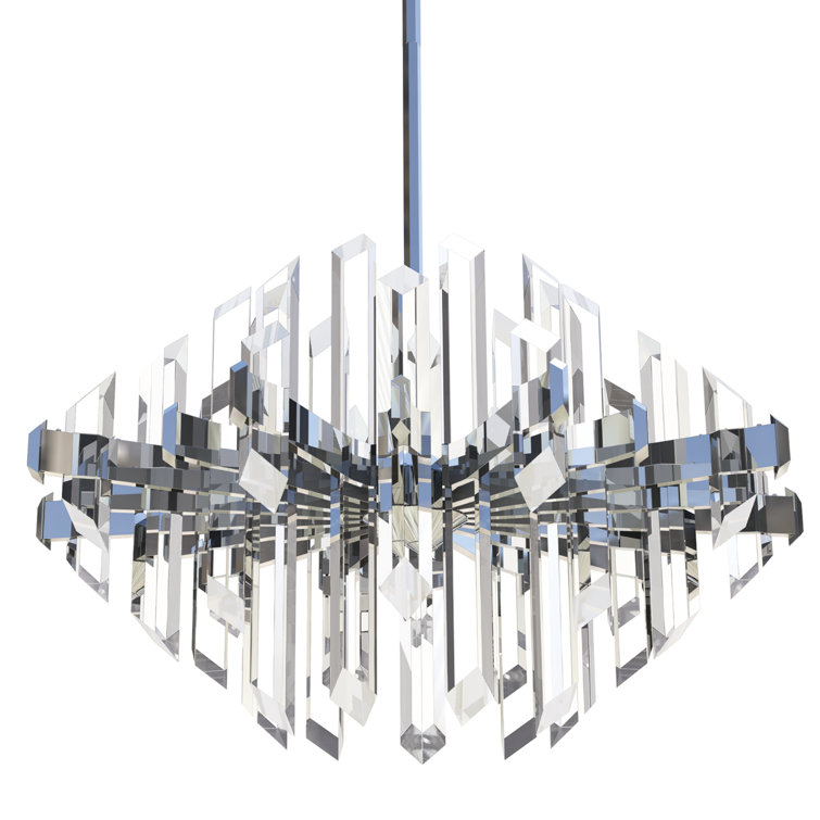 Elysian 16" Chrome Crystal LED Geometric Island Chandelier