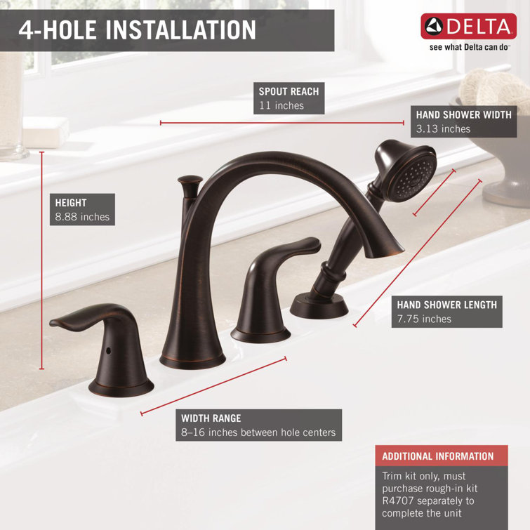 Classic Venetian Bronze Deck Mounted Roman Tub Faucet with Handshower