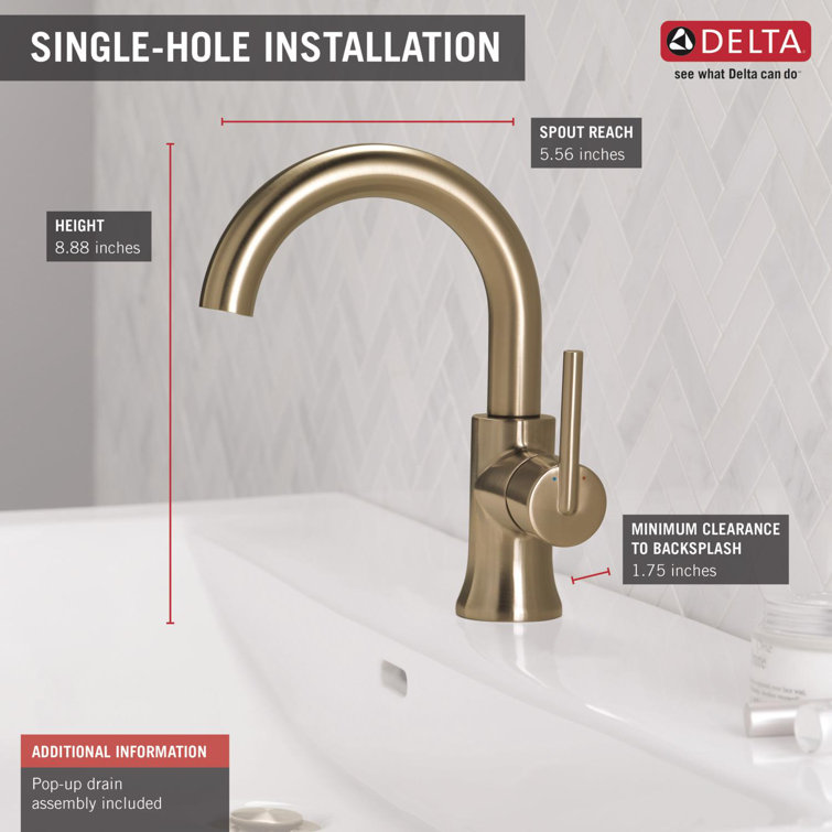 Champagne Bronze High-Arc Single Handle Bathroom Faucet