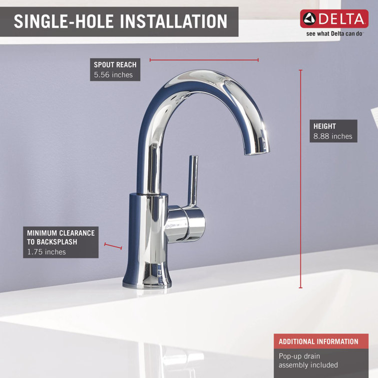 Chrome Single Handle High-Arc Bathroom Faucet