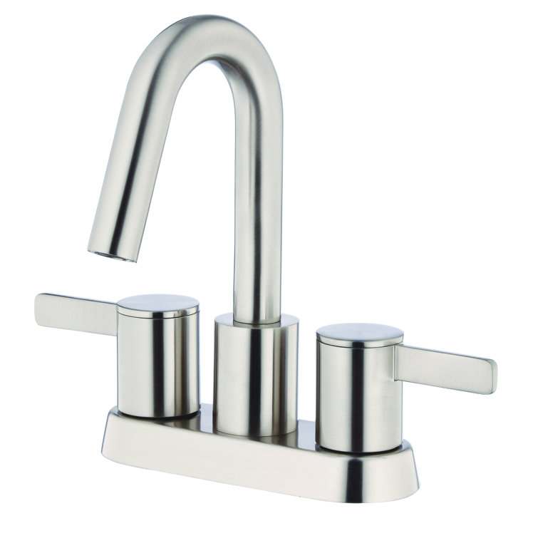 Amalfi Brushed Nickel Two Handle Centerset Bathroom Faucet