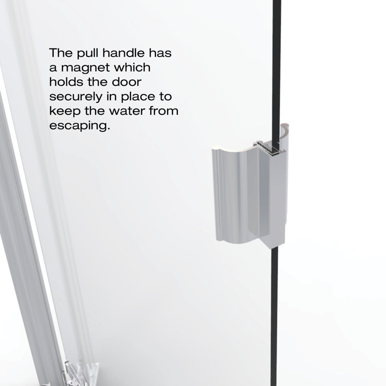 Armon 66" Chrome Semi-Frameless Pivot Shower Door with Clear Glass