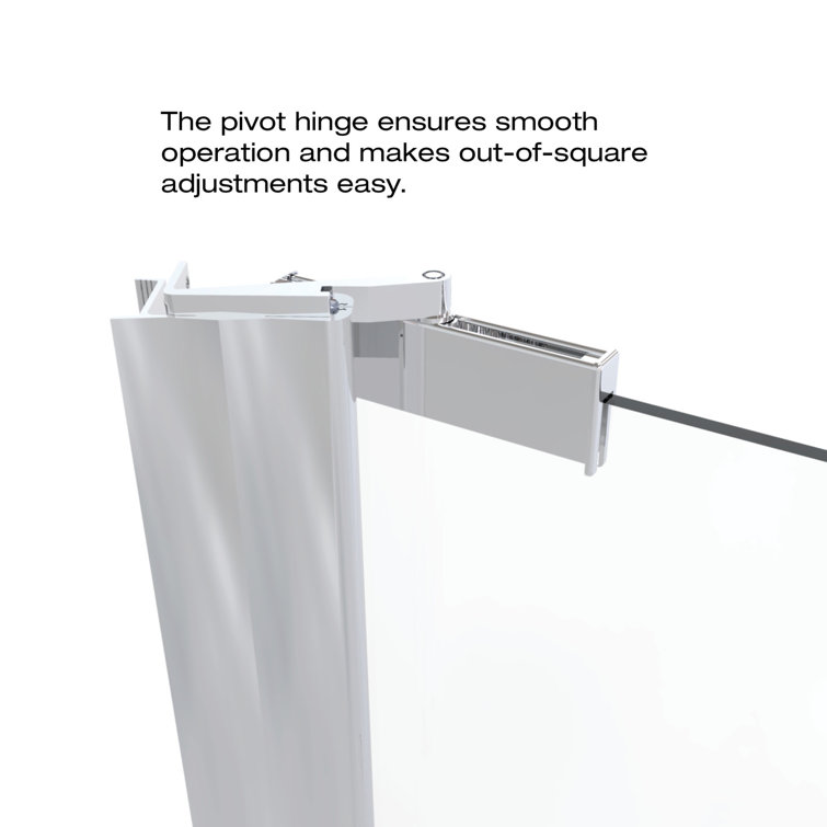 Armon 66" Chrome Semi-Frameless Pivot Shower Door with Clear Glass