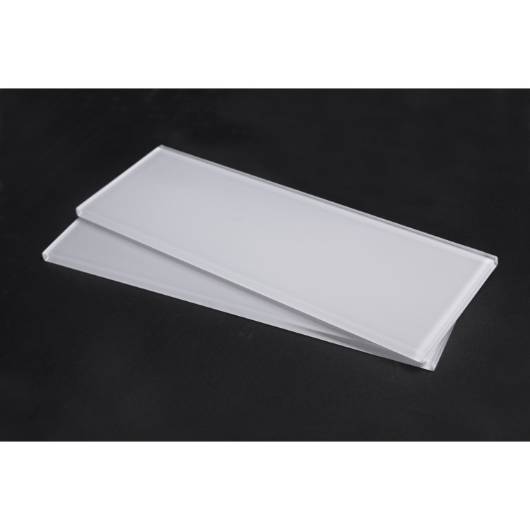 Super White 4" x 12" Glass Subway Tile