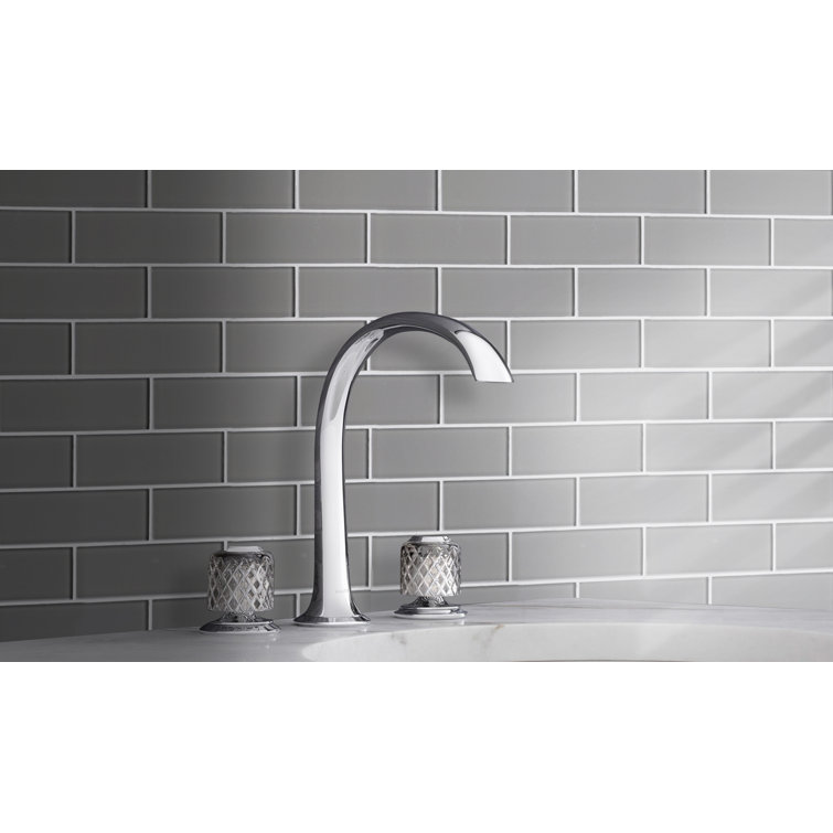 Premium Dark Gray Polished Glass Subway Wall Tile