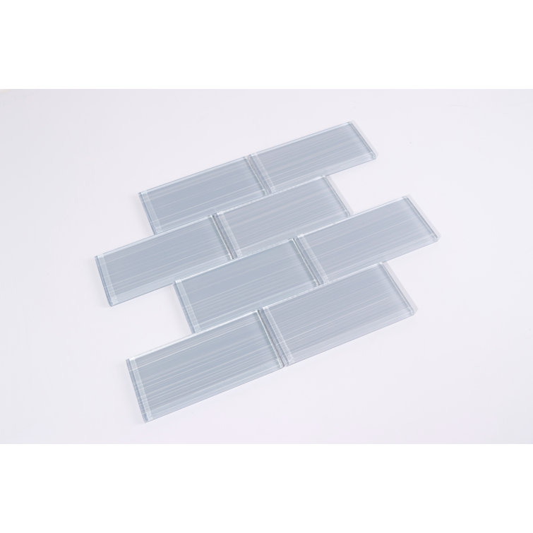 Soft Gray Hand-Painted Glass Mosaic Bathroom Wall Tile