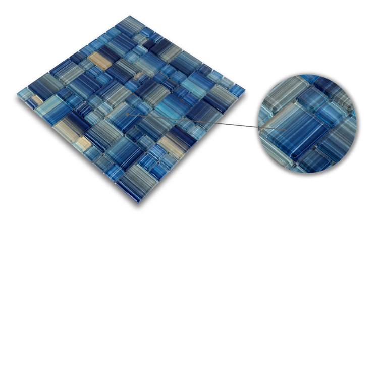 Coral Blue Glass Mosaic Tile for Walls and Floors
