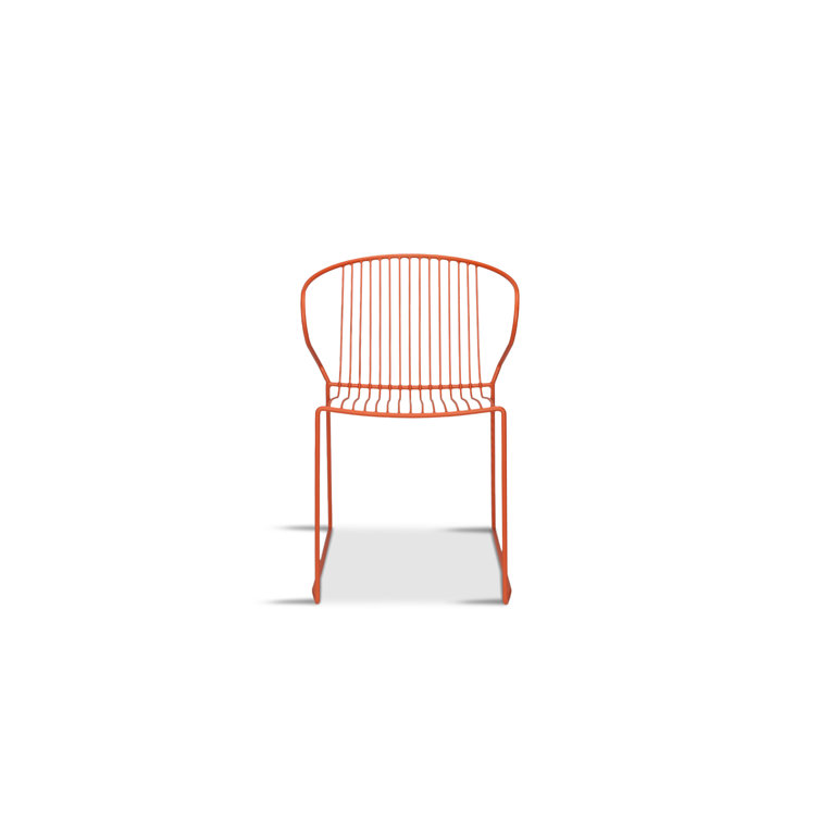 Sammy Orange Metal Stackable Outdoor Dining Chair
