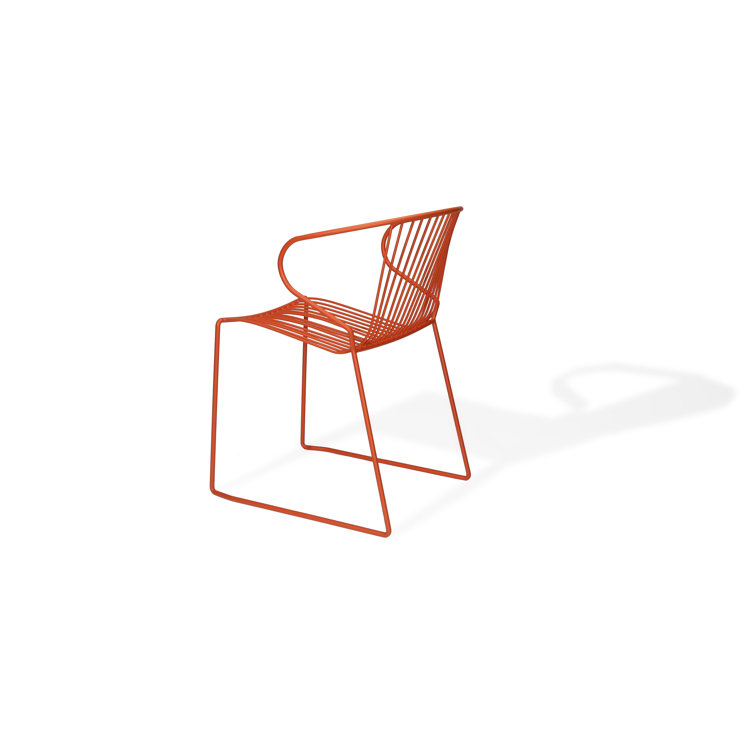 Sammy Orange Metal Stackable Outdoor Dining Chair