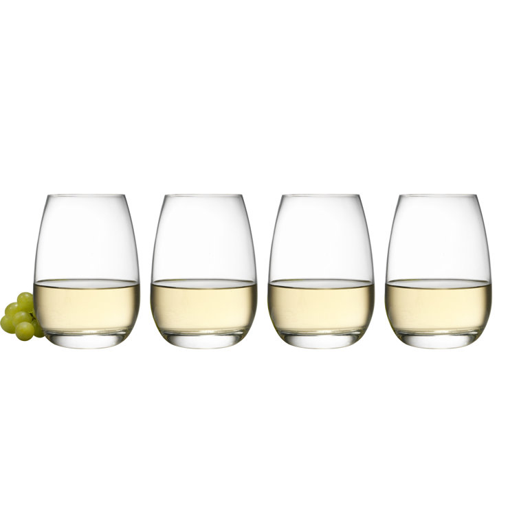 Luigi Bormioli Michelangelo Clear Stemless Wine Glasses Set of 4