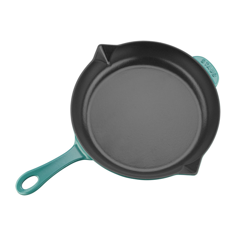 Matte Black 12-inch Enameled Cast Iron Fry Pan with Helper Handle