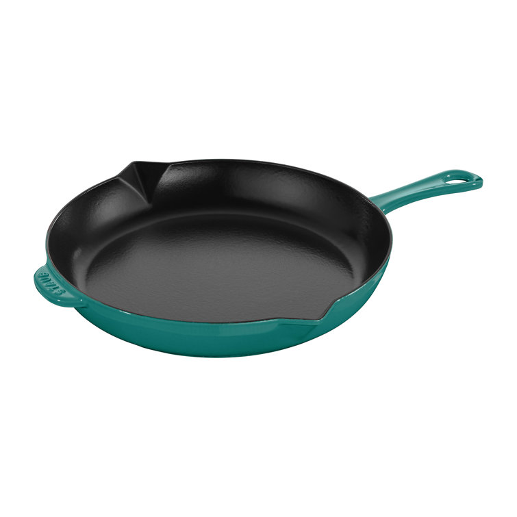 Matte Black 12-inch Enameled Cast Iron Fry Pan with Helper Handle
