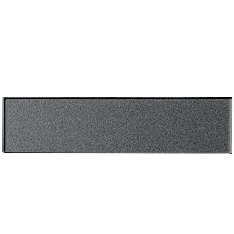 Metallic Gray Glossy 2x8 Glass Subway Wall Tile