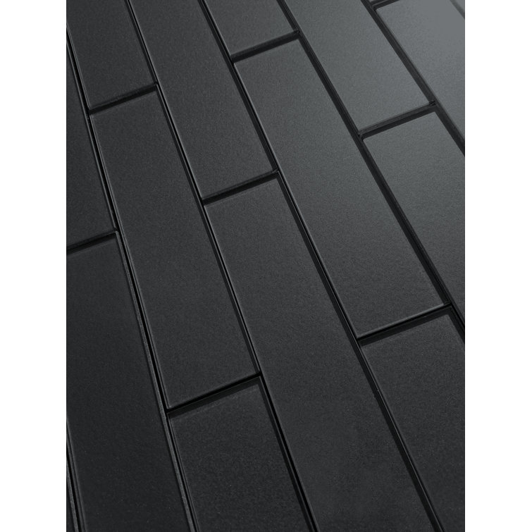 Metallic Gray Glossy 2x8 Glass Subway Wall Tile