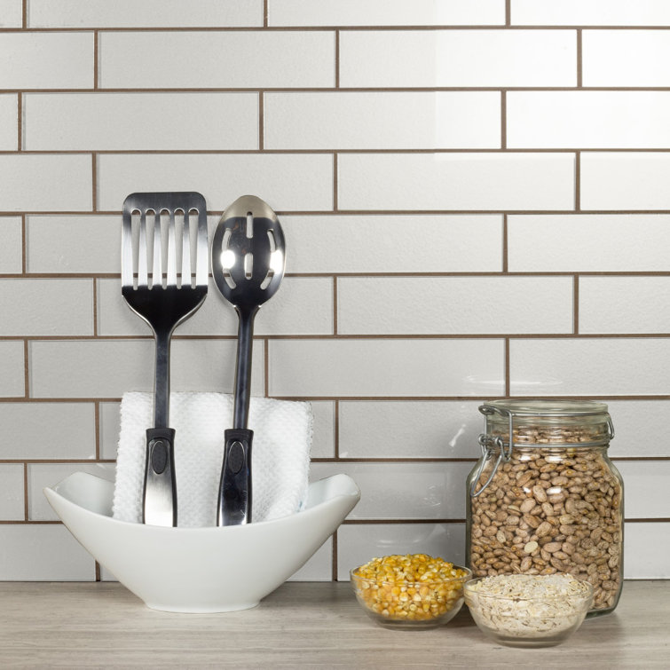 Forever Glossy Silver Glass Subway Wall Tile 2 x 8 Inch