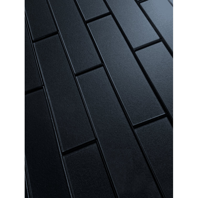Eternal Royal Gray Glossy Glass Subway Wall Tile 2x8
